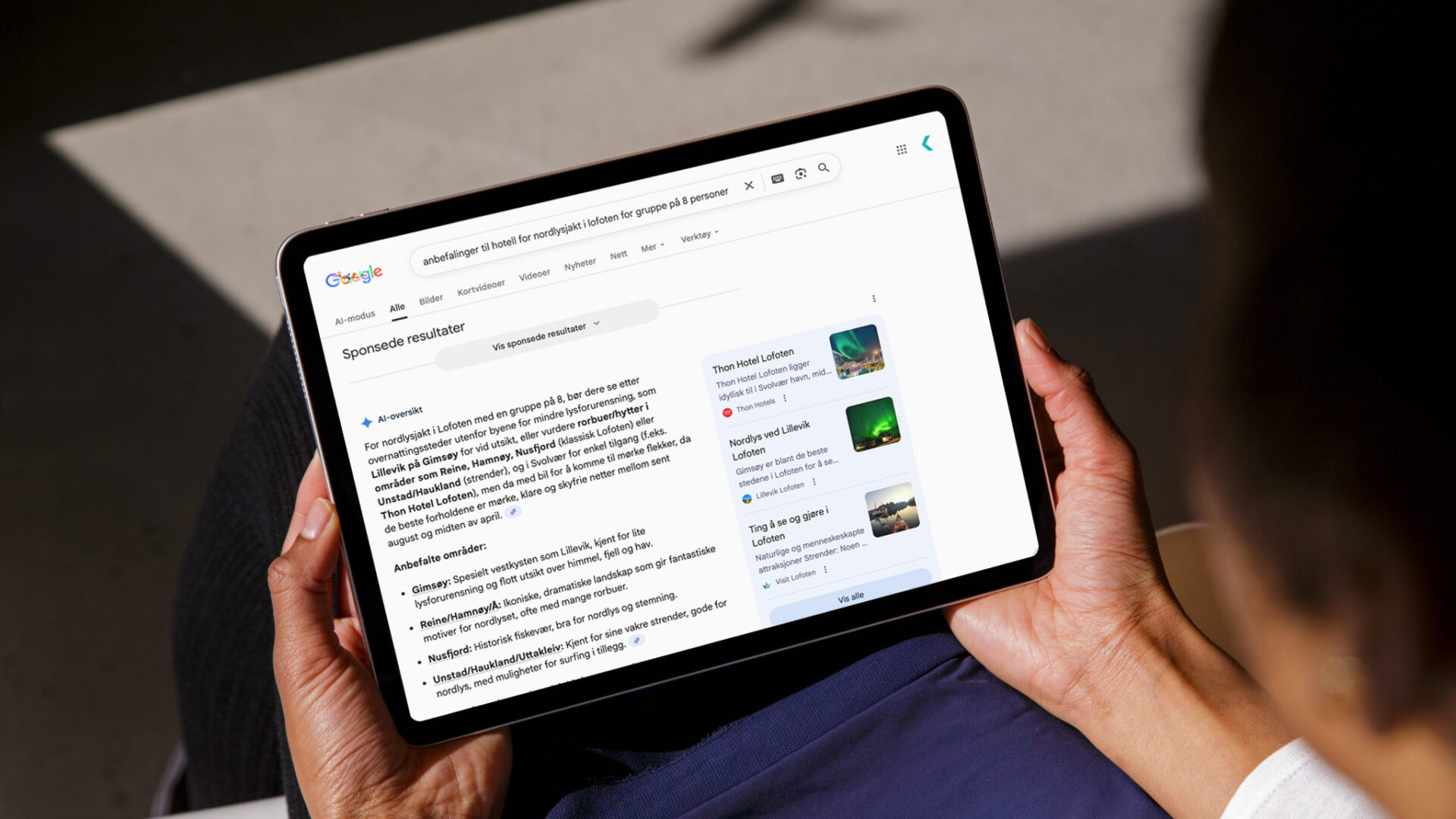 Ai search tablet mockup