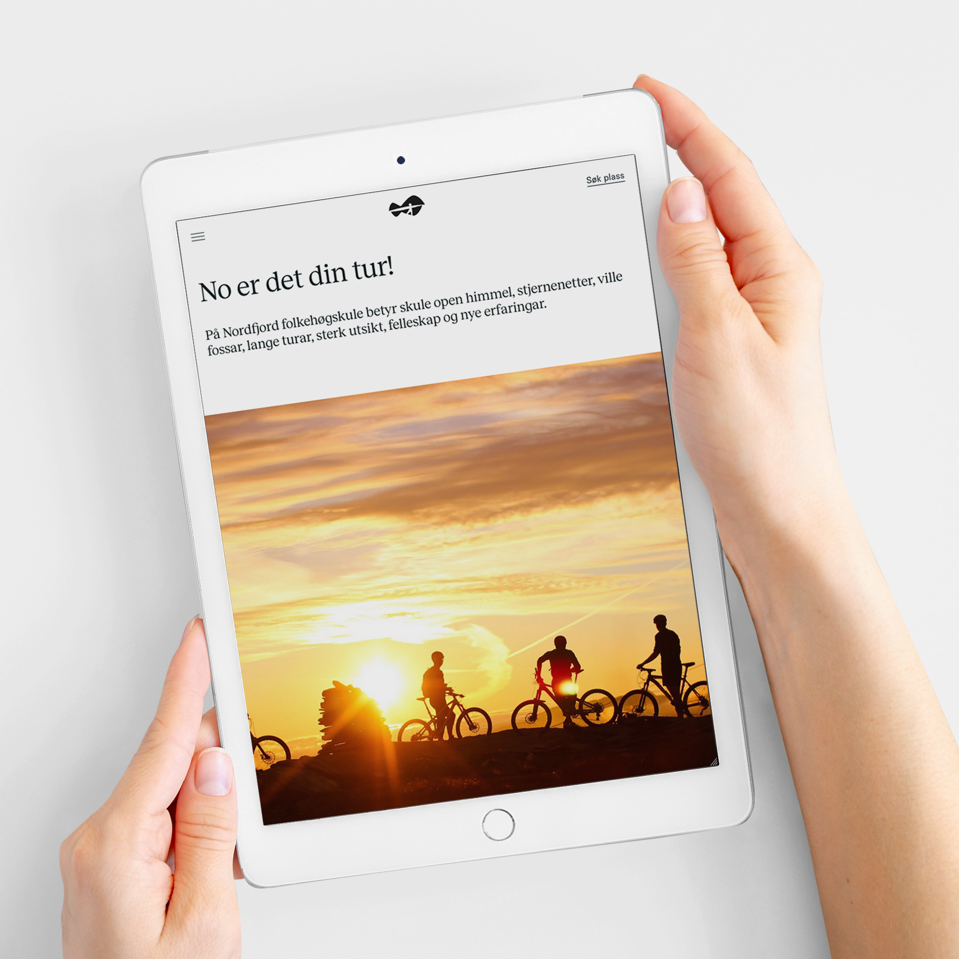 Nordfjord folkehoegskule tablet mockup